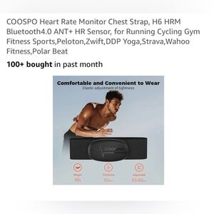 COOSPO H6 Bluetooth Heart Rate Chest Strap - Black
